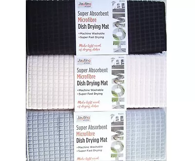 Microfibre Dish Drying Mat Sink Drainer Washing Up Towel Black Grey Beige 50x38  • £4.49