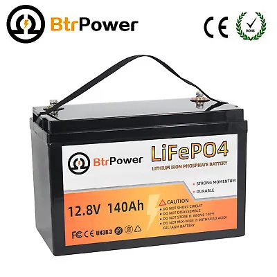 Solar 12V Lifepo4 Battery 50Ah 100Ah 140Ah Pack For Cart RV Marine Solar System • $119.99