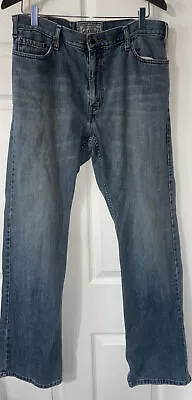 Signature Levi Strauss Jeans Mens 36 X 34 Slim Straight Denim Faded Distressed • $8.99