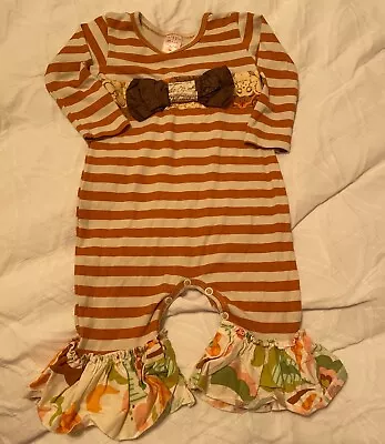 Giggle Moon Thanksgiving Fall Outfit Romper Size 9 Months • $22.50