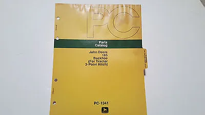 John Deere 165 Backhoe For Tractor 3 Point Hitch Parts Catalog Manual • $10