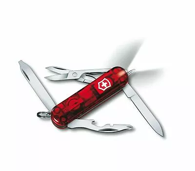 NEW Victorinox Swiss Army 58mm Knife  RUBY MIDNITE MANAGER  White LED 6366.T-X1 • $65