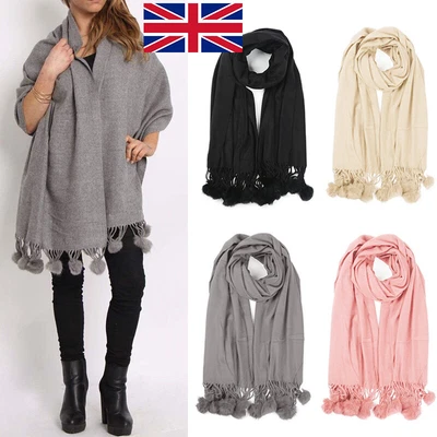 £3.88 • Buy Women Cashmere Shawl Tassels Scarf Winter Wrap Scarves Soft Large Warm Ladies V