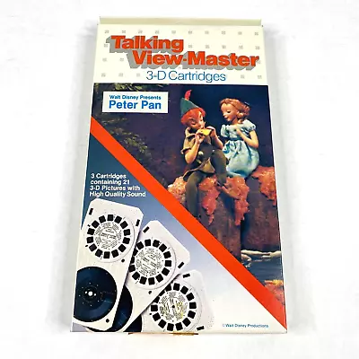 Talking View-Master Cartridges 3-D Walt Disney Peter Pan Cartoon Vintage 4417 • $19.39