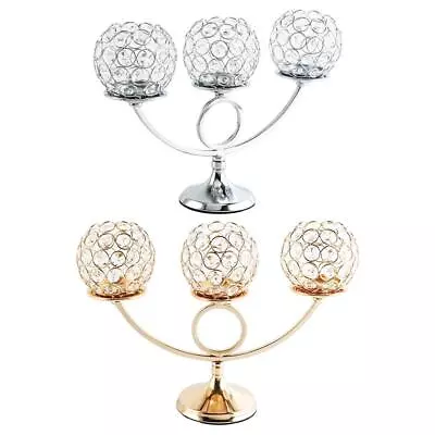 3 Arm Candelabras Crystal Candle Holder Candlesticks Home Table Centerpieces • £21.38