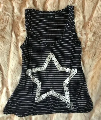 $19.99 • Buy NEW Lauren Moshi Tunic Swing Tank Striped Chain Star Printed *XS