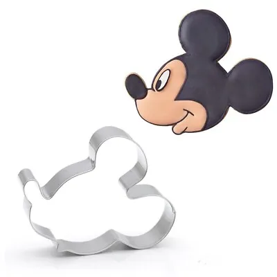 Micky Mini Mouse Head Biscuit Cookie Sandwich Fruit Fondant Cutter With Stencil • $3.21