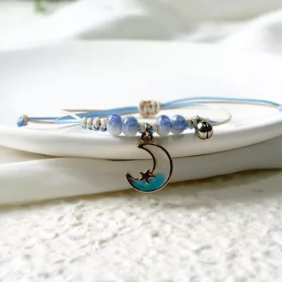 Children's Adjustable Blue Moon Wish Bracelet • £4.99