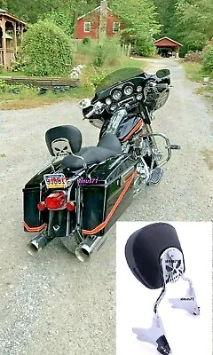 $108 • Buy Passenger Skull Sissy Bar Backrest For Harley Touring Electra Glide FLHT 97 2008