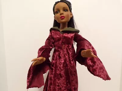 Ellowyne Wilde Doll Outfit Handmade Long Sleeve Burgundy Crushed Velour Robe • $7