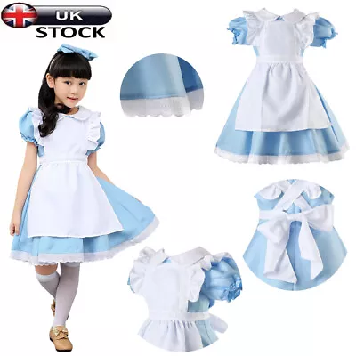 £19.19 • Buy UK Kids Alice In Wonderland Girls Party Fancy Dress Maid Lolita Cosplay Costume
