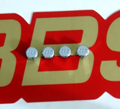 4 Real Bbs Log0 Metal Valve Stem Caps 56.15.011 • $27.95