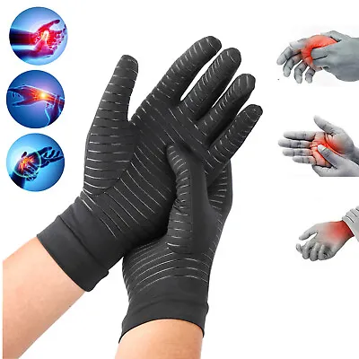 1 Pair Copper Arthritis Compression Gloves Hand Support Joint Pain Relief Sports • $7.90