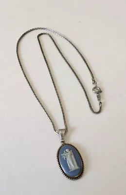 £24.50 • Buy Vintage Wedgwood Jasperware Pendant & Chain Necklace Sterling Silver FAW 59 G K