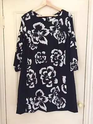 £6 • Buy Rocha John Rocha Black White Floral Dress Size 18