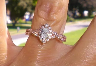 Marilyn Monroe 14K RG 3/4ct Oval Diamond Frame Engagement Ring 💎 KAY 💎 ZALES • $849