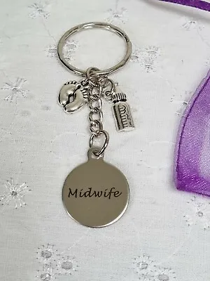 Midwife Keyring With Organza Gift Bag Leaving Graduation Present  • £3.98