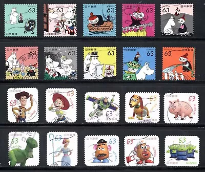 2021-22 Used Greetings Moomin &Toy Story 63 Yens 20 Diff. Stamps Latest!! • $3.85