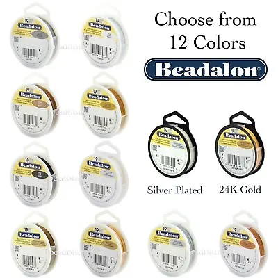 Beadalon 19 STRAND Bead Flexible Wire (13 Colors ~ 6 Sizes) Jewelry Making Wire • $10.92