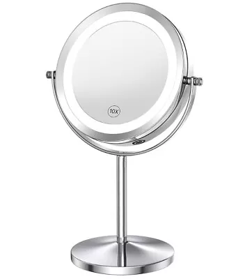 Lighted Makeup Mirror - 7  LED Vanity Mirror 10X Magnifying Double Sided NEW • $20