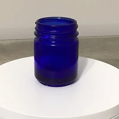 Vintage Cobalt Blue Glass Jar Embossed VICKS VAPO RUB Collectible ~ EMPTY No Lid • $9.99