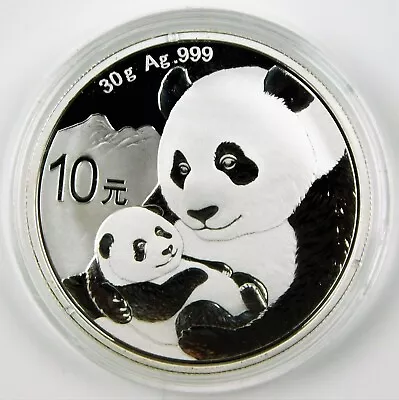 2019 CHINA 10 Yuan 30 G Silver PANDA Uncirculated In Original Capsule B1731 • $43.25