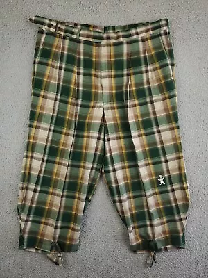 T. Barry Knicker Co. Mens Size 42 Short Pleated Golf Pants Tartan Plaid Knickers • $69.99