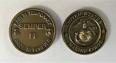 USMC Pain Is Temporary Pride Is Forever Marine Challenge Coin OOHRAH  • $8.99