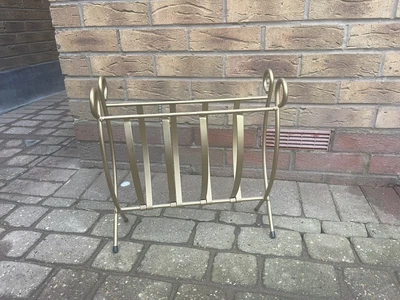 £10 • Buy Next Vintage Metal Folding Magazine Rack, Log Store, Gold Coloured