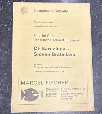 1969 ECWC Final BARCELONA V SLOVAN BRATISLAVA *VG Condition Football Programme* • £9.99