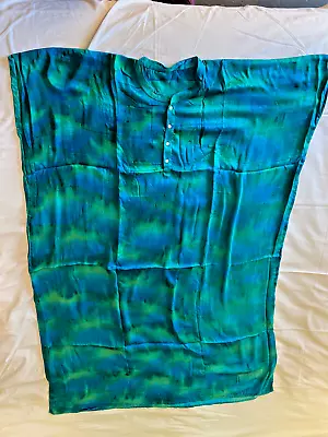 Kaftan Tie Dye Green Blue Green Women's Men's Unisex New Silk Light Weight NEW • $48
