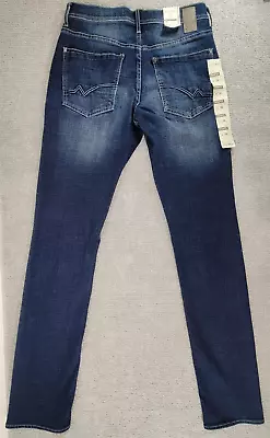 Departwest Buckle Mens Jeans Size 28L (28X34.5) Dark Wash Slim Fit Low Rise NWT • $29.71