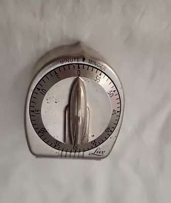 VTG Silver Stainless Colored Plastic Lux Minute Minder Kitchen Timer • $29.99