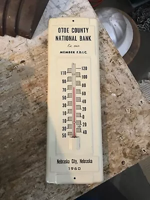 Otoe County National Bank Nebraska City 1960 Mint! Thermometer • $100