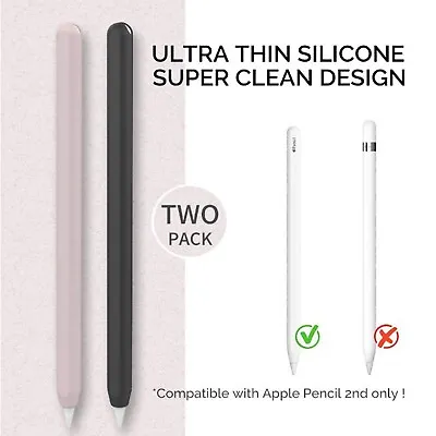 2x For Apple Pencil 2nd Gen Silicone Grip Case Sleeve Soft Cover Holder IPad Pen • £4.75