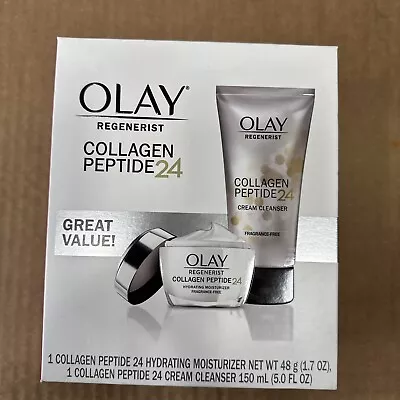 Olay Regenerist Collagen Peptide 24 Cream Cleanser And Hydrating Moisturizer Duo • $15