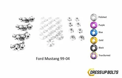 Dress Up Bolts Mustang GT 1999-04 Cobra 03-04 Titanium Engine Bay Kit Polished • $181.49