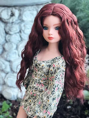 Estella In Semi-Real Dark Auburn 7-8” Wig For 1/4 Scale Minifee Ellowyne Doll • $28.95