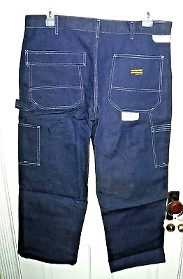 NEW Mens Vtg USA TOUGHSKINS Union Made Heavy Denim Blue Carpenter Jeans 40 X 28 • $15.19