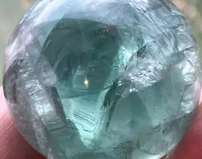 Unique Natural Aquamarine Crystal Sphere Orb Marble • $25