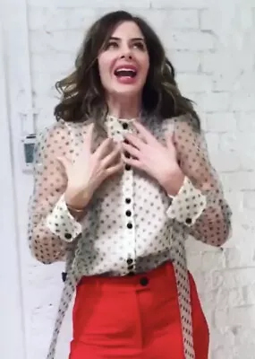 $41 • Buy Zara Polka Dot Organza Blouse With Bow - Size M - As Loved By Trinny
