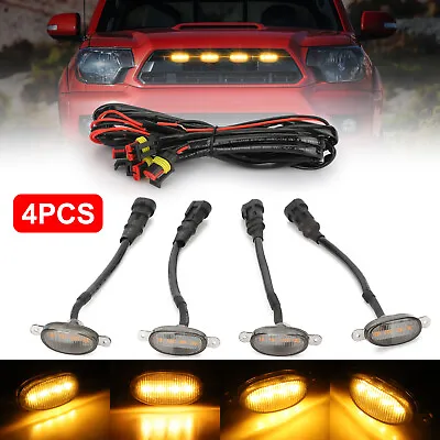 4X Raptor Style LED Amber Front Grille Lights Kit Universal For Ford F150 F250 • $15.98