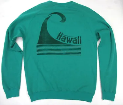 Lightning Bolt Long Sleeve Crew Neck Retro Surf Sweatshirt Teal Blue Surfing • $18.59