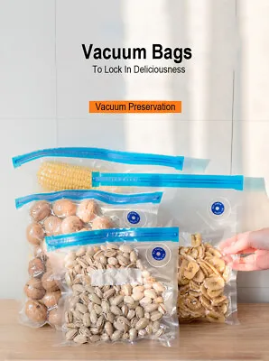 $6.36 • Buy 5/10pcs Vacuum Bag Reusable Food Storage Bags For Vacuum Sealer Food Packer