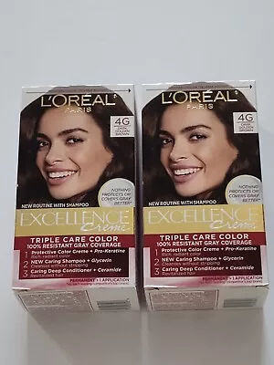 L'Oreal Paris EXCELLENCE CREME Hair Color 4G DARK GOLDEN BROWN  2 Boxes • $35