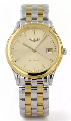 LONGINES Flagship Automatic Date Yellow Gold PVD Steel - L4.874.3 - 39mm - £1750 • £995