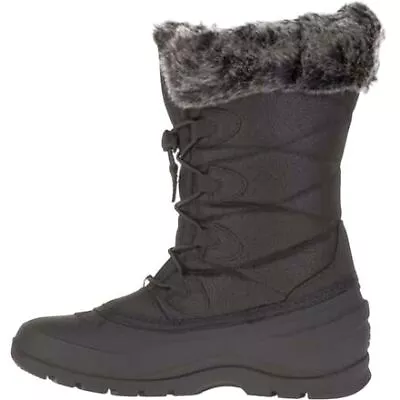 KAMIK MOMENTUM-3 Snow Seam-Sealed Black Waterproof Plush Faux-Fur Collar Boots • $89.99