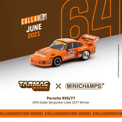 Minichamps X Tarmac Works 1:64 Porsche 935 Zolder DRM Car • $26.99