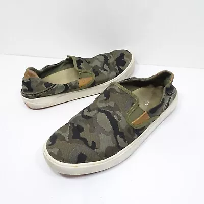 OLUKAI Lae'ahi Pa'i Men's Size 10 Green Camo Slip On Sneakers Barefoot • $27.99