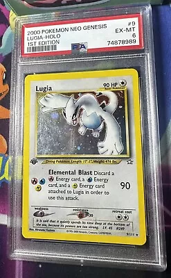 2000 Neo Genesis 9 Lugia 1st Edition Holo Rare Pokemon TCG Card PSA 6 • $535